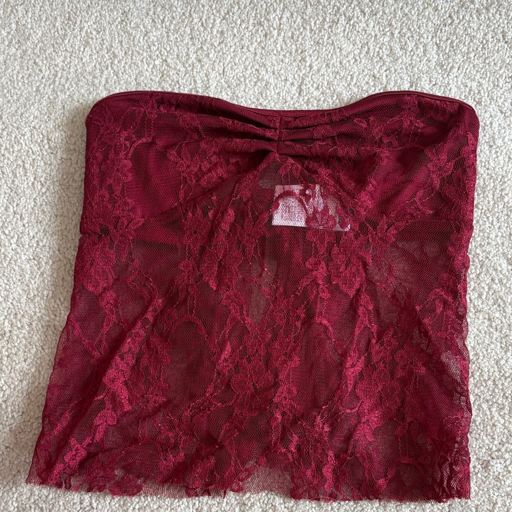 SHEIN Burgundy Lace Bandeau
